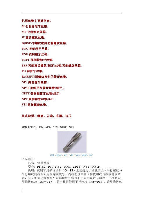 丝锥分类