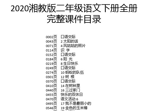 2020湘教版二年级语文下册全册完整课件
