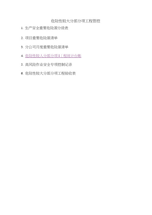 危险性较大分部分项台账(可编辑修改word版)