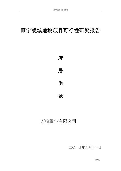 睢宁凌城地块项目可行性研究报告