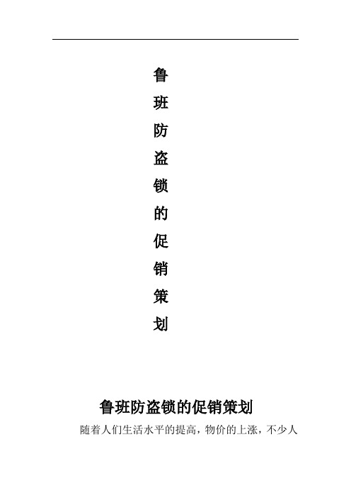 电动车防盗锁 促销策划