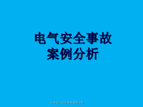 企业电气安全事故案例分析 ppt课件