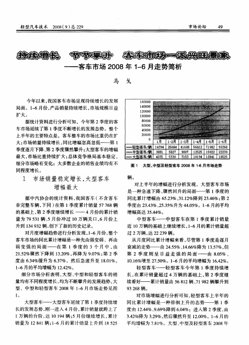 持续增长  节节攀升  客车市场一派兴旺景象——客车市场2008年1-6月走势简析