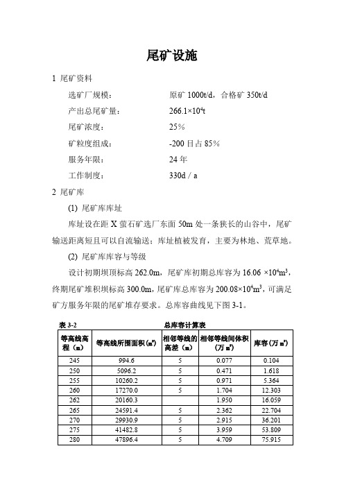 钨矿水保尾矿设施