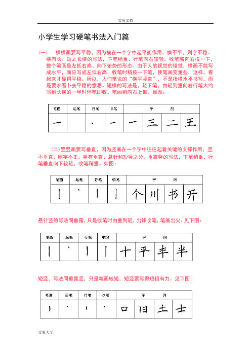 ☆小学生教育学习硬笔书法入门篇(家长收藏)