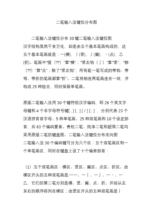 二笔输入法键位分布图