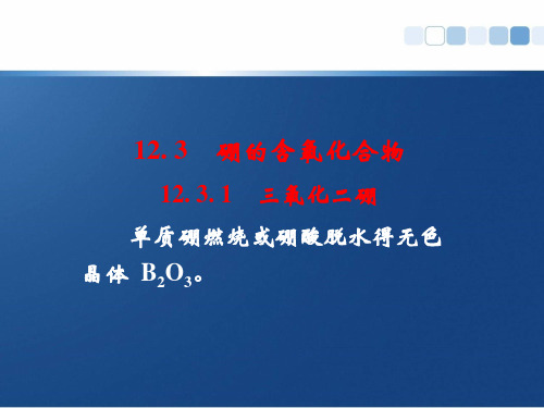 12-2 硼的含氧化合物和卤化物
