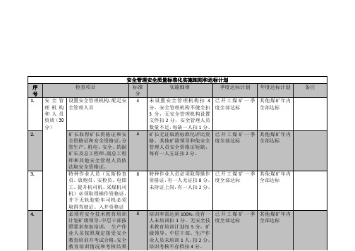 煤矿安全质量标准化实施细则