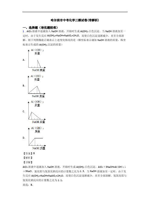 哈尔滨市中考化学三模试卷(带解析)