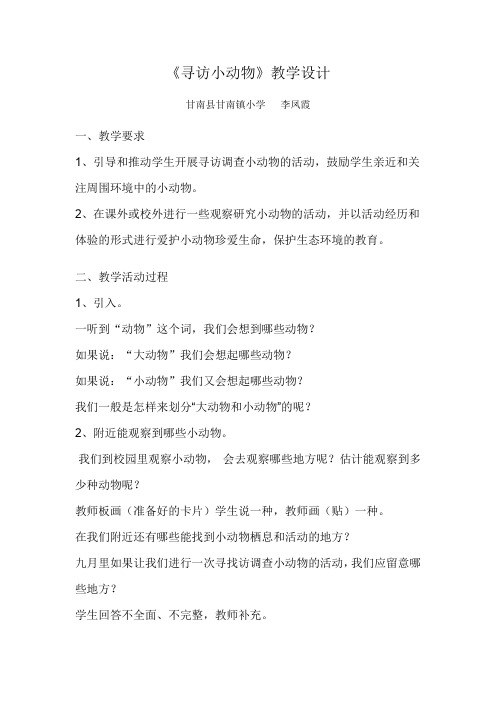 寻访小动物