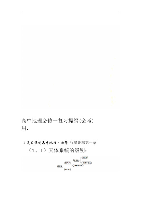 高中地理必修一复习提纲(会考用)