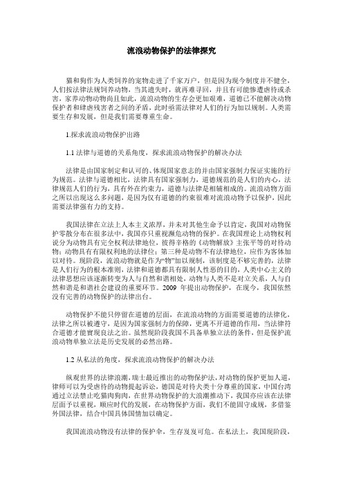 流浪动物保护的法律探究