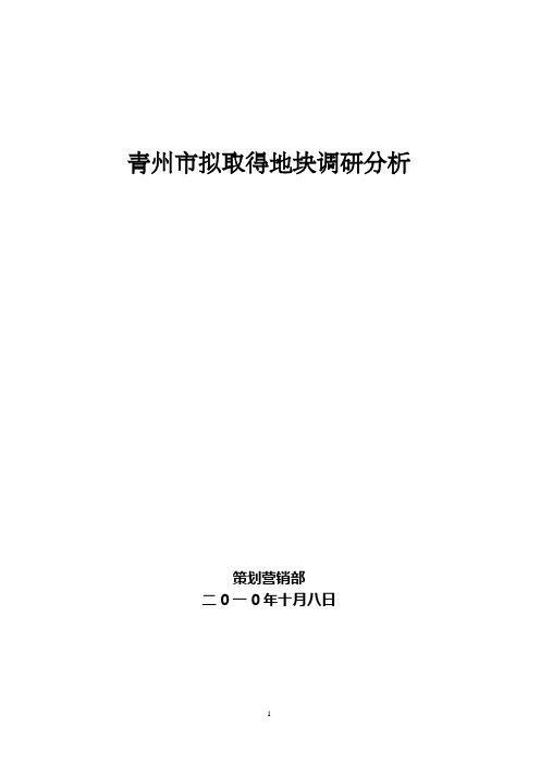 青州市拟取得地块调研分析10.10.08