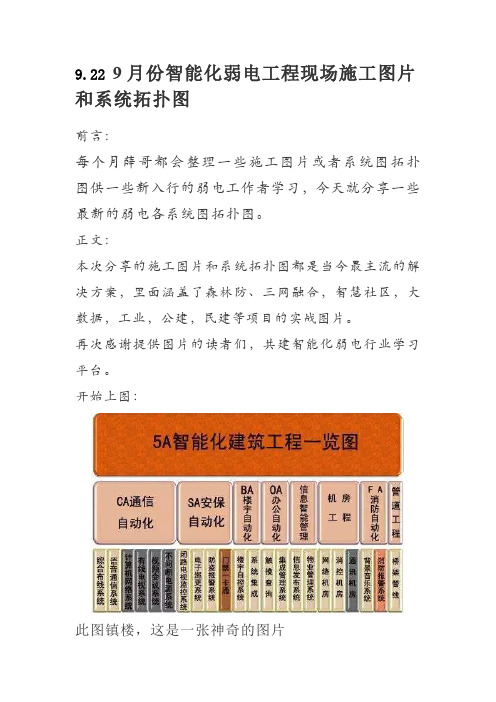 9.22 9月份智能化弱电工程现场施工图片和系统拓扑图