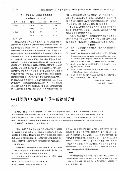 64排螺旋CT在胸部外伤中的诊断价值