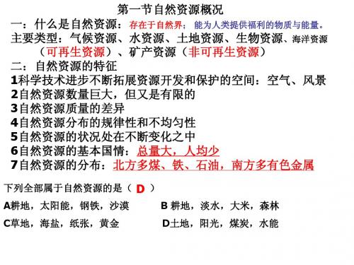 中国的自然资源复习课