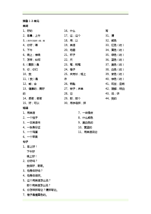 七年级英语知识汇总