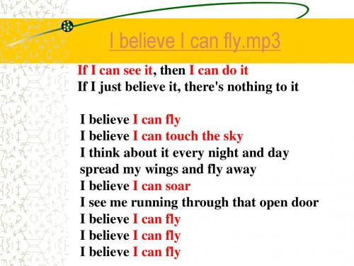I believe I can fly