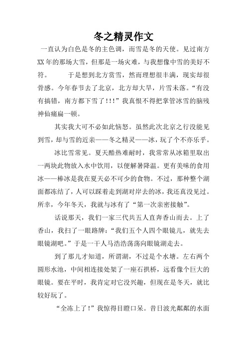 冬之精灵作文