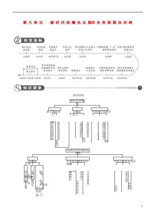 历史总复习第二部分中国近代史第八单元新时代的曙光、从国共合作到国共对峙(讲解部分)素材新人教版