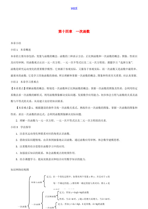 2012年中考数学一轮复习精品讲义 一次函数 人教新课标版