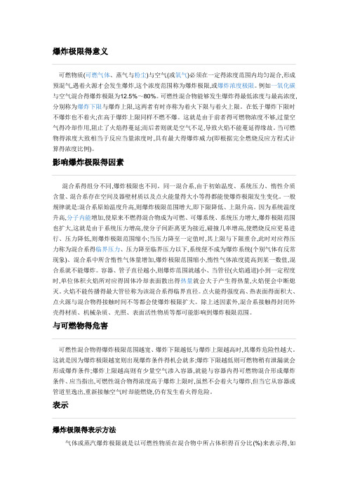 爆炸极限范围