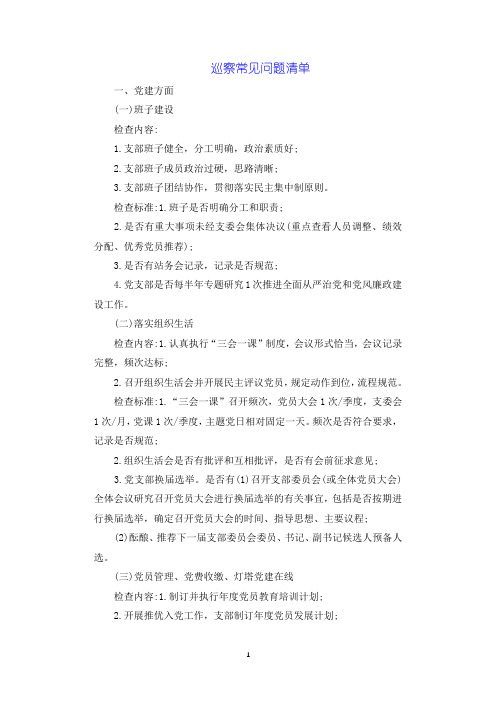 巡察常见问题清单.docx