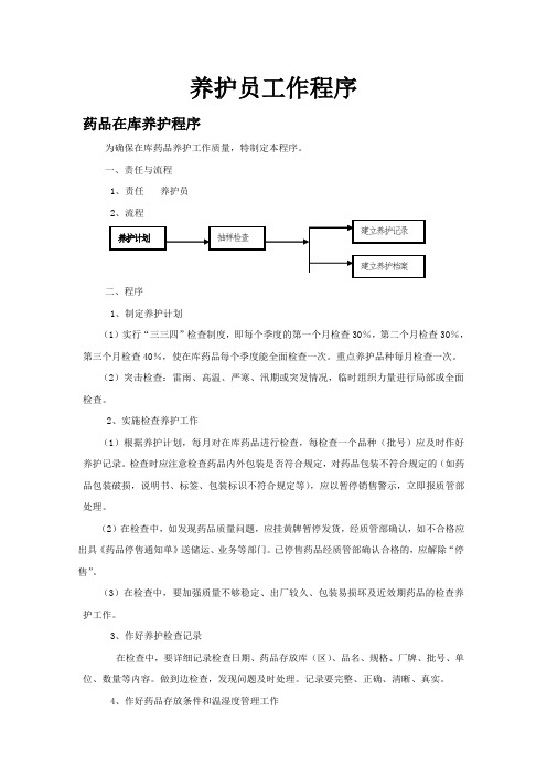 药品养护员工作流程参考模板