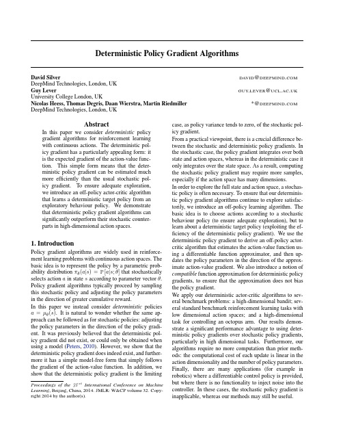 Deterministic Policy Gradient Algorithms