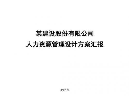 某公司人力资源管理设计方案PPT课件