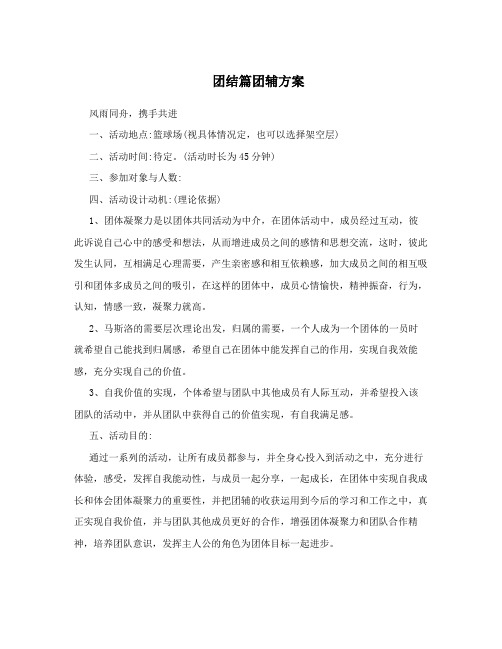 团结篇团辅方案