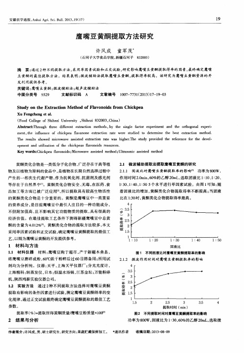鹰嘴豆黄酮提取方法研究