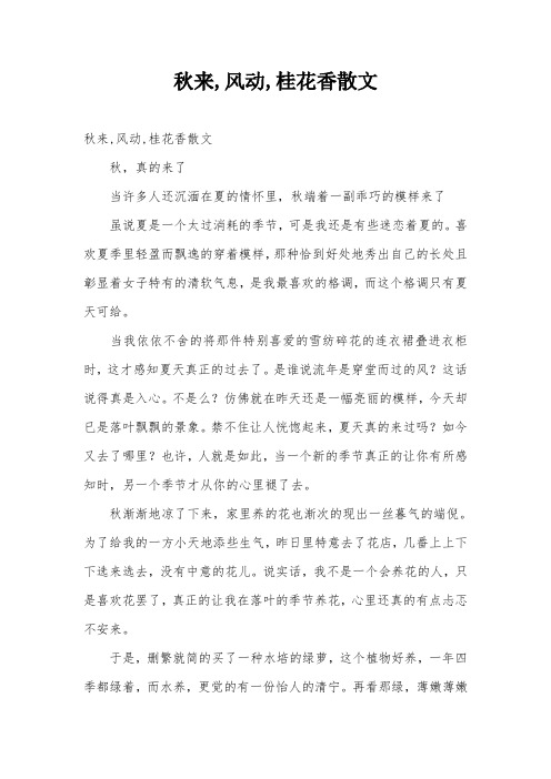 秋来,风动,桂花香散文