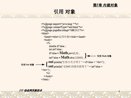 jsp动态网站开发与实例(第3版)课件05