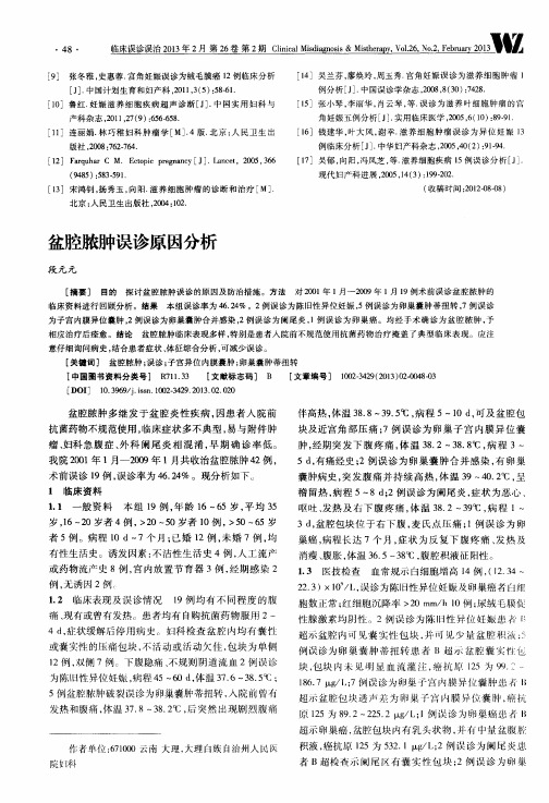 盆腔脓肿误诊原因分析