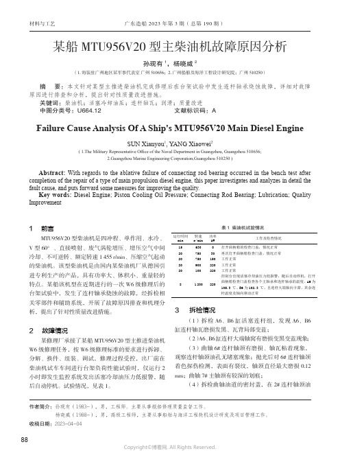 219507257_某船MTU956V20型主柴油机故障原因分析