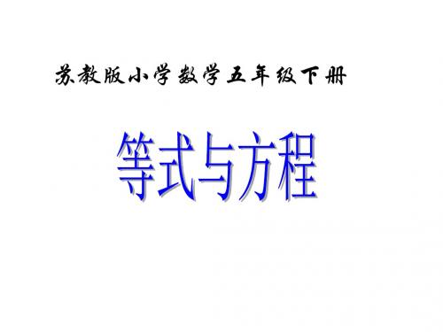 2020年五年级下册数学课件第一章1.等式与方程的含义     苏教版