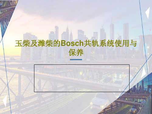 玉柴及潍柴的Bosch共轨系统使用与保养44页PPT