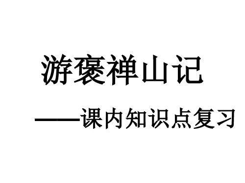 游褒禅山记 知识点整理复习