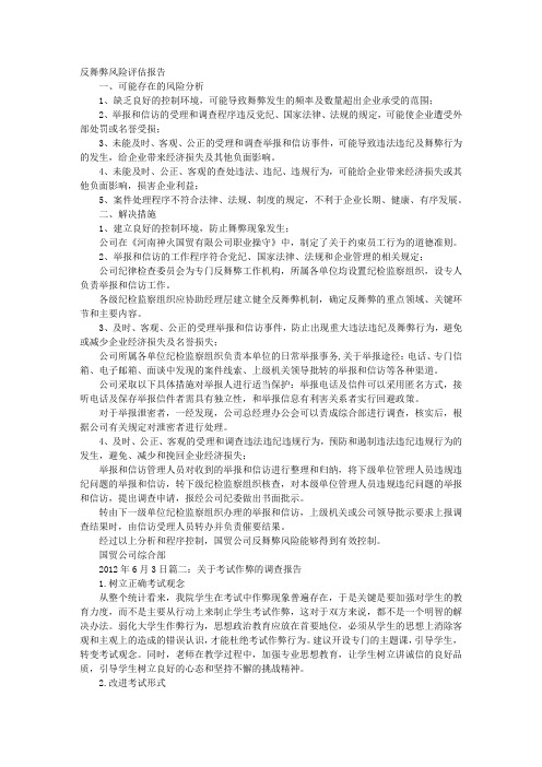 舞弊调查报告