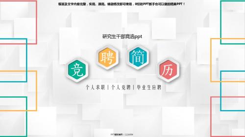 定制级别-研究生干部竞选ppt