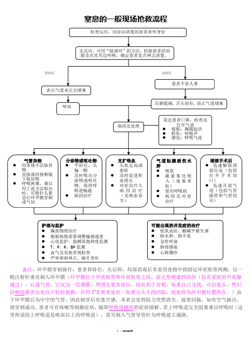 窒息的一般现场抢救流程新选.