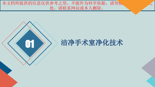 洁净手术室管理培训课件