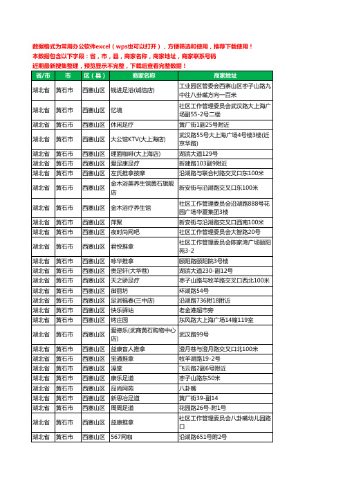 2020新版湖北省黄石市西塞山区休闲娱乐工商企业公司商家名录名单黄页联系电话号码地址大全107家