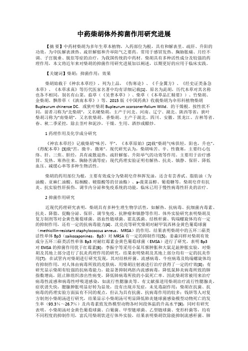 中药柴胡体外抑菌作用研究进展
