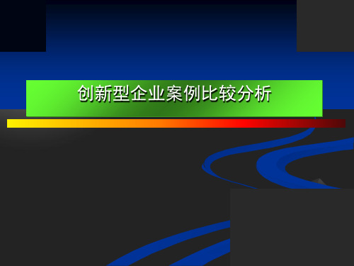 创新型企业案例比较分析(PPT 76页)