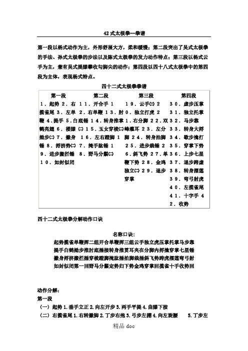 42式太极拳(吴阿敏)--拳谱