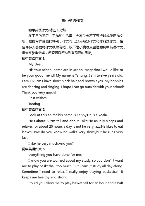 初中英语作文