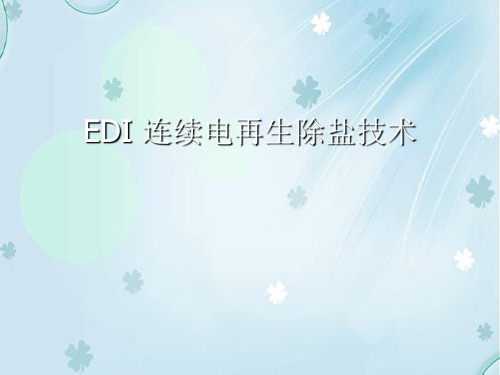 EDI连续电再生除盐技术应用