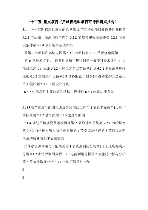 “十三五”重点项目(贡丝棉毛料项目可行性研究报告)-